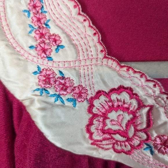 VINTAGE nightgown Intimate Moods in bright pink size large pockets and snaps - Picture 6 of 10